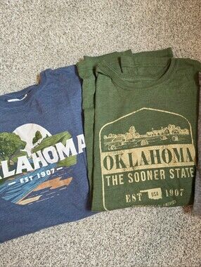 Oklahoma Graphic Tee Trio - Blue, Green, Gray